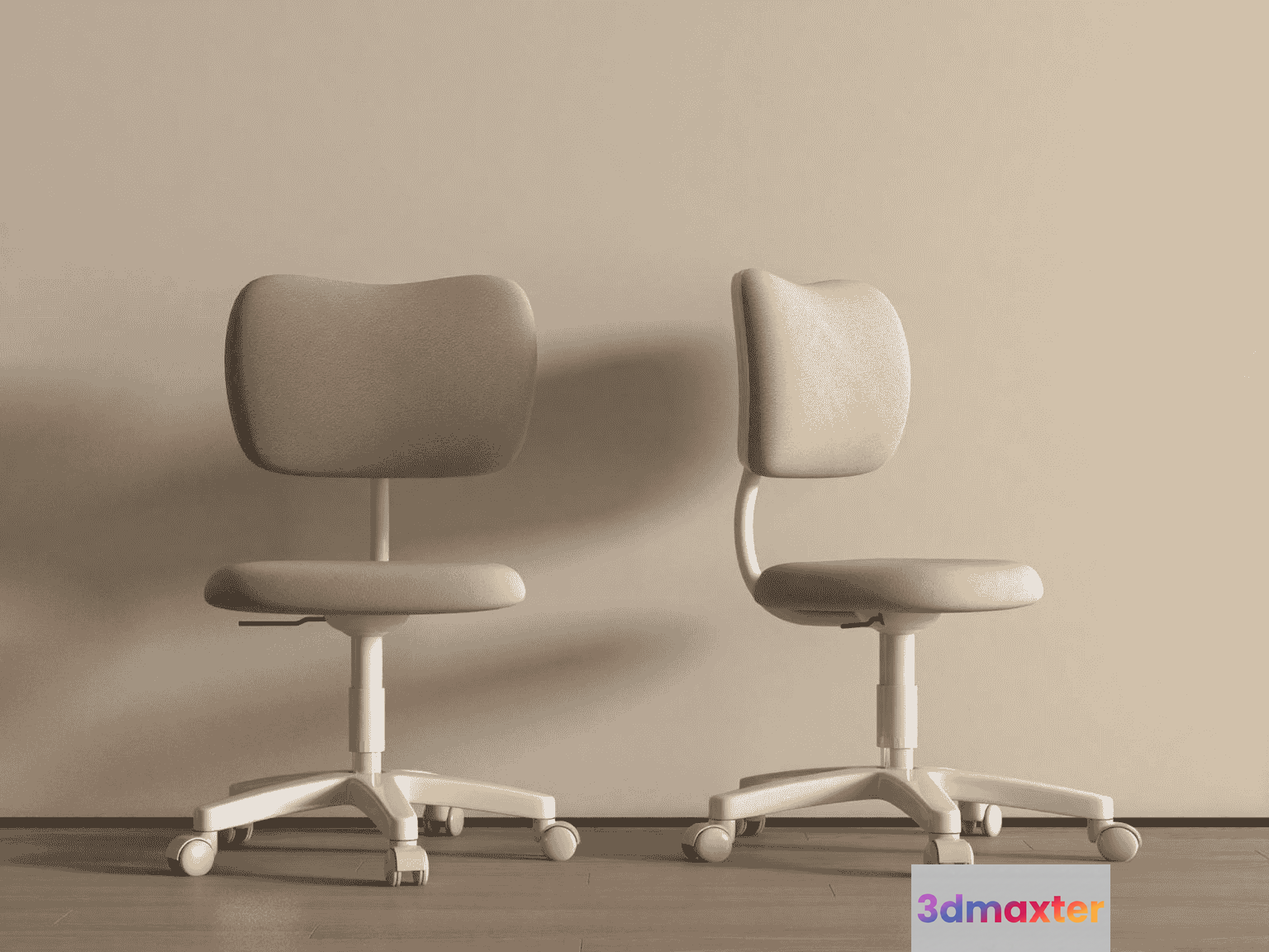 White Office Chairs 3D Model - 17854 - VRAY Render
