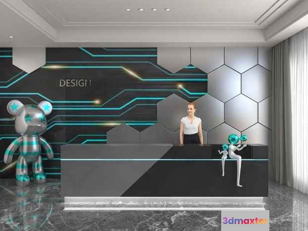 Modern Reception Area 3D Model - 2606 - VRAY Render