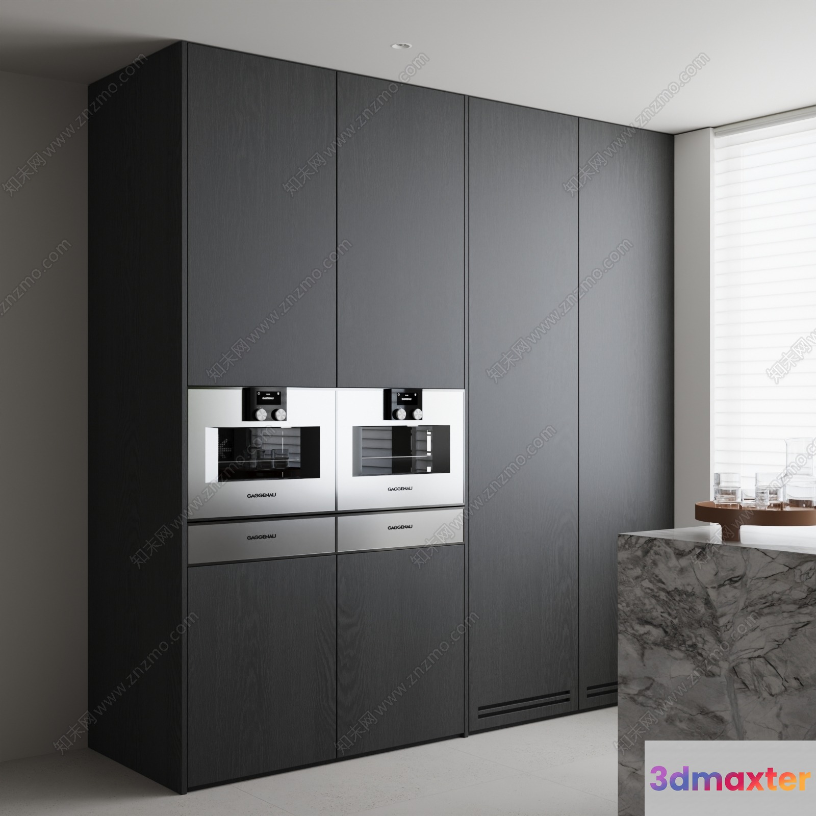 Modern Kitchen With Appliances 3D Model - 12338 - VRAY Render