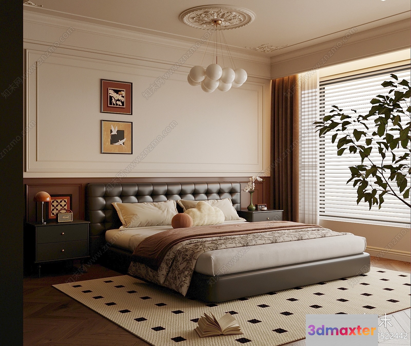 Cozy Bedroom 3D Model - 5527 - VRAY Render