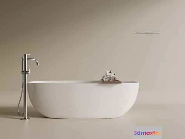 Modern White Bathtub 3D Model - 2138 - VRAY Render