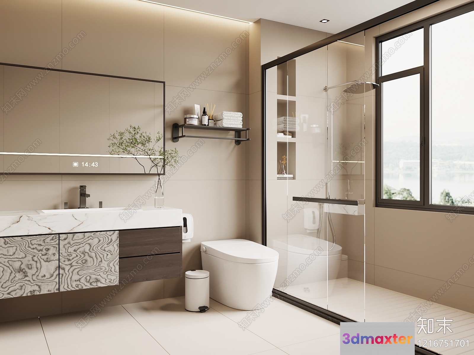 Modern Bathroom 3D Model - 14180 - VRAY Render