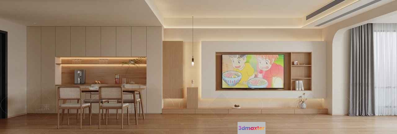 Modern Living Room 3D Model - 15546 - CORONA Render