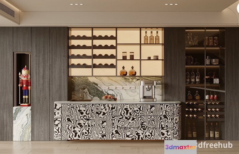 Modern Bar Area 3D Model - 22862 - VRAY Render