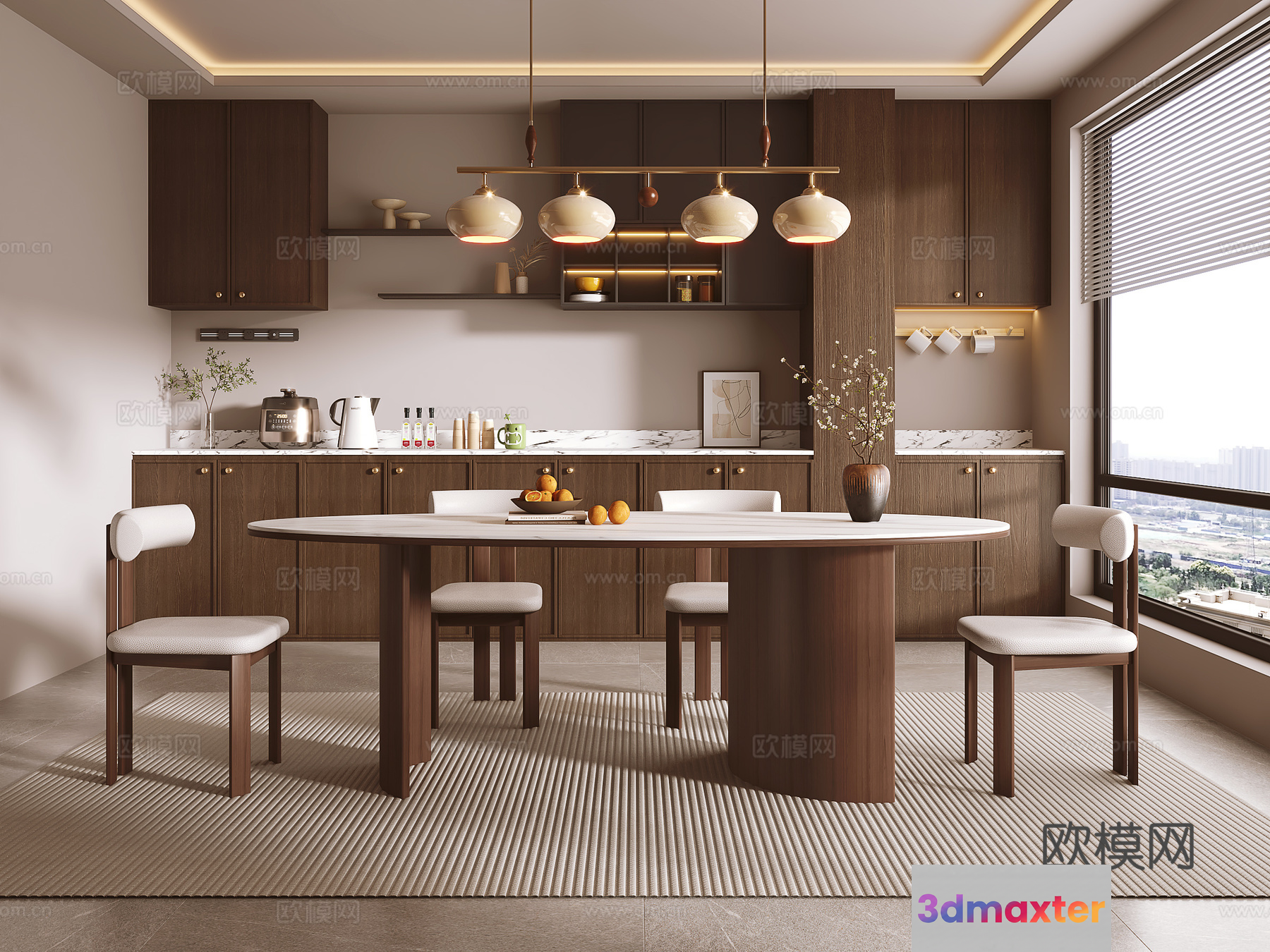 Modern Kitchen Design 3D Model - 14001 - VRAY Render