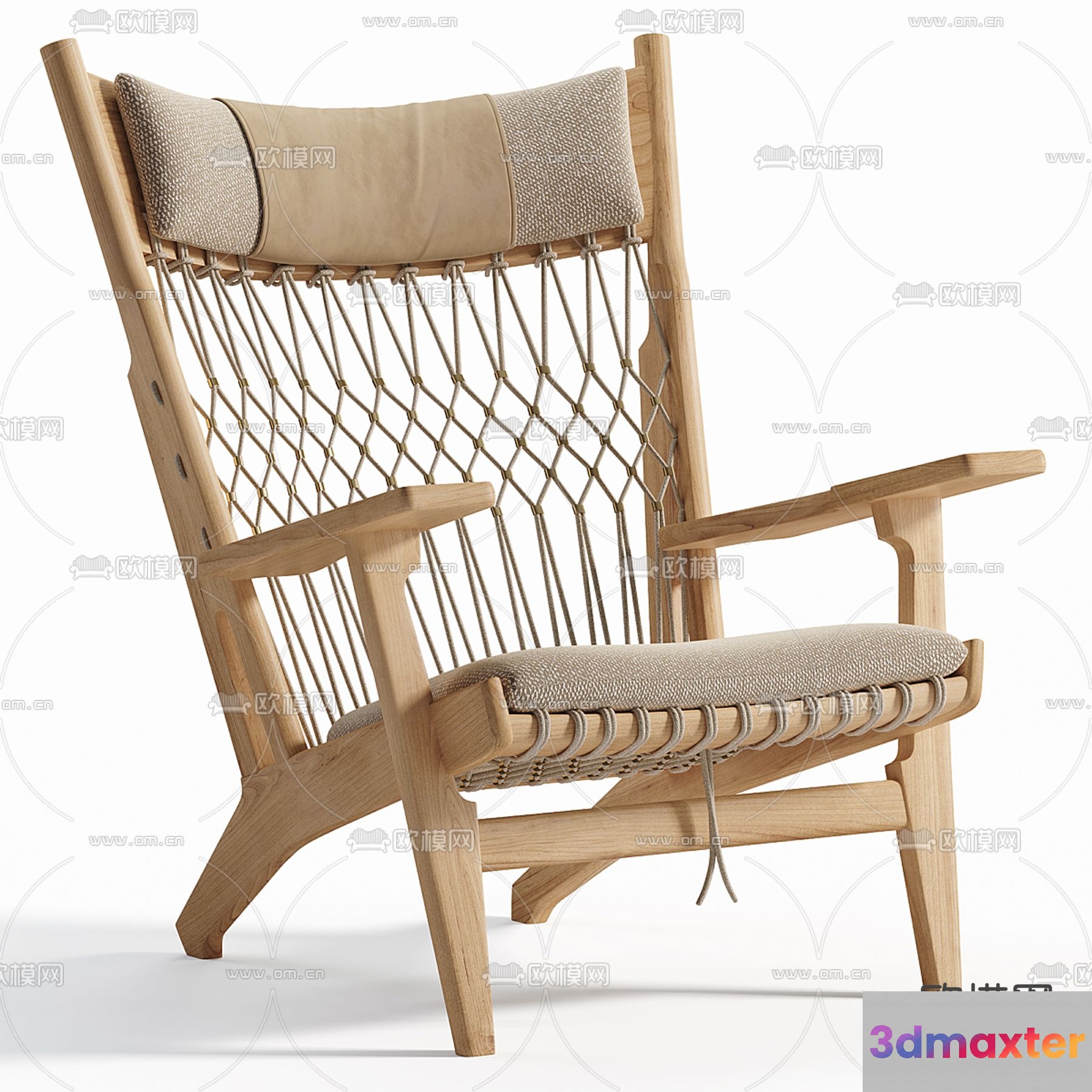 Wooden Lounge Chair 3D Model - 4072 - VRAY Render