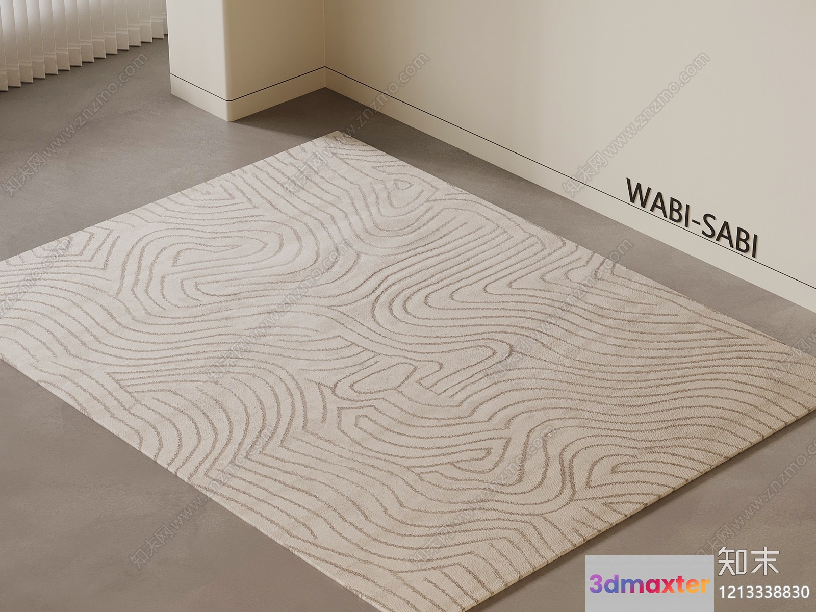 A Beige Rug With A Wavy Pattern 3D Model - 5006 - VRAY Render