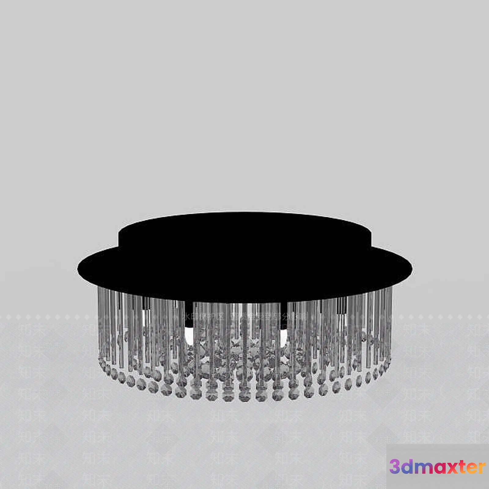 A Black And Silver Chandelier 3D Model - 18399 - VRAY Render