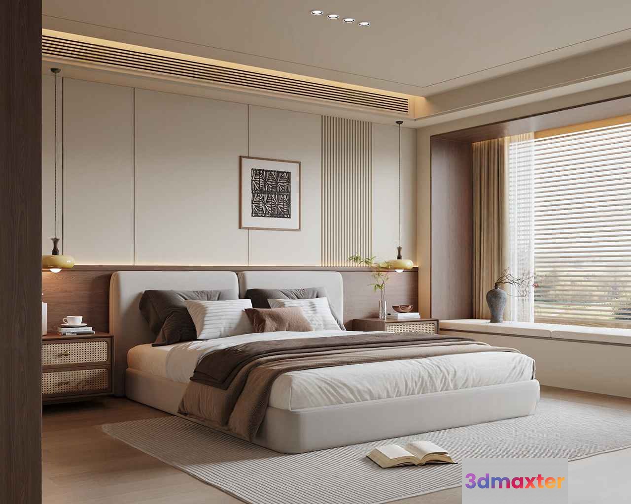 Cozy Modern Bedroom 3D Model - 5699 - VRAY Render