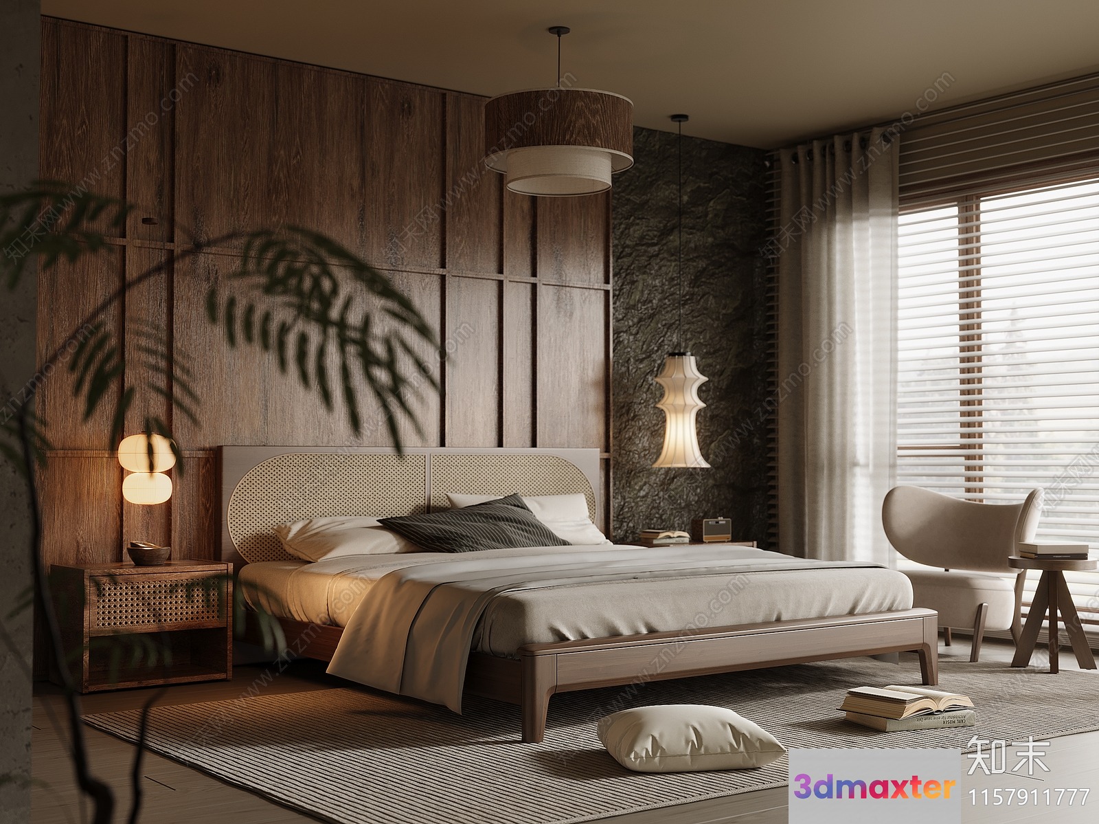 Cozy Bedroom 3D Model - 1942 - VRAY Render