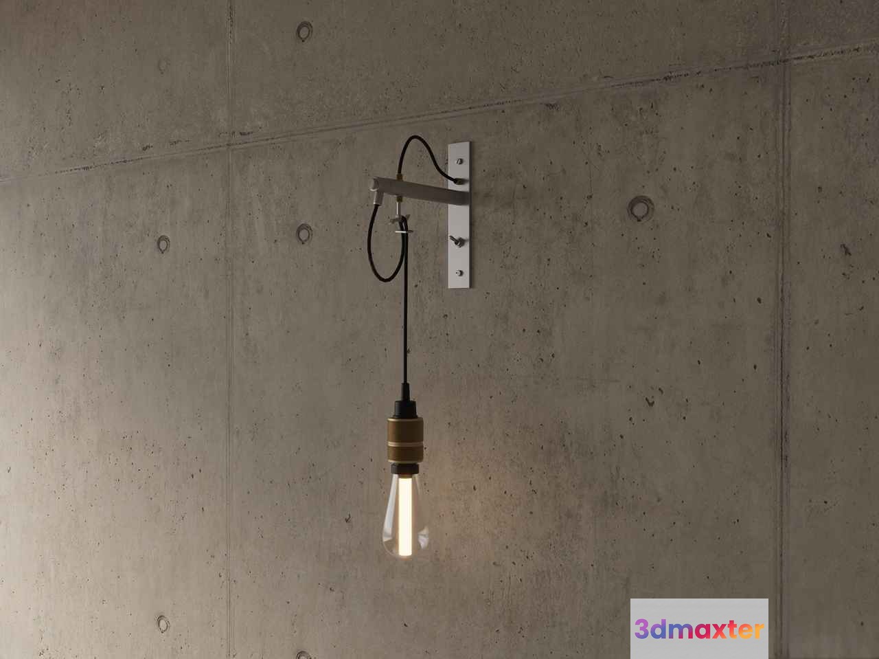 A Light Fixture With A Single Bulb 3D Model - 17181 - VRAY Render
