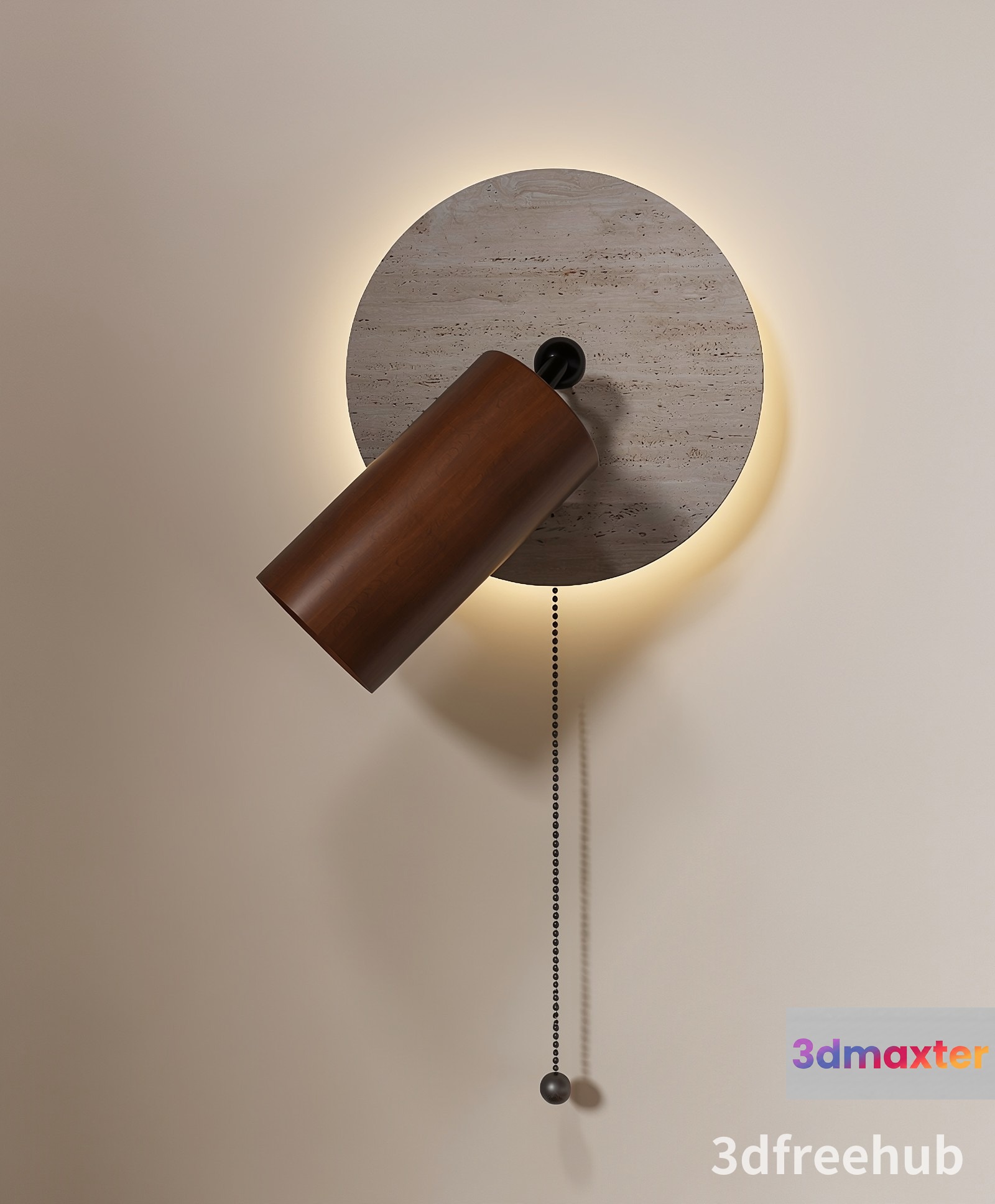 A Light Fixture With A Wooden Design 3D Model - 22712 - VRAY Render