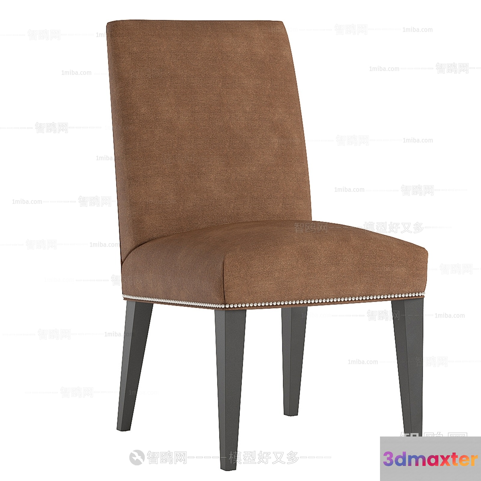 A Brown Chair With White Trim 3D Model - 22606 - VRAY Render