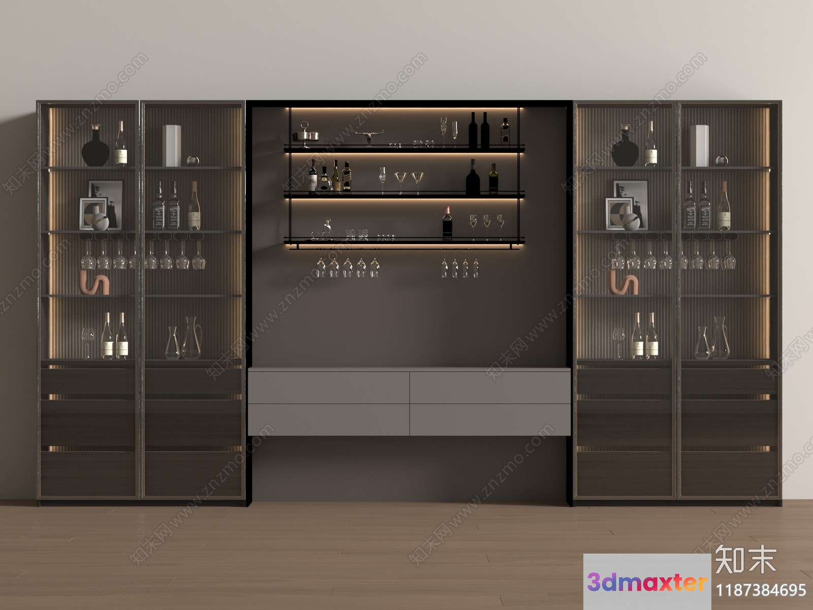 A Modern Bar Setup 3D Model - 17964 - VRAY Render