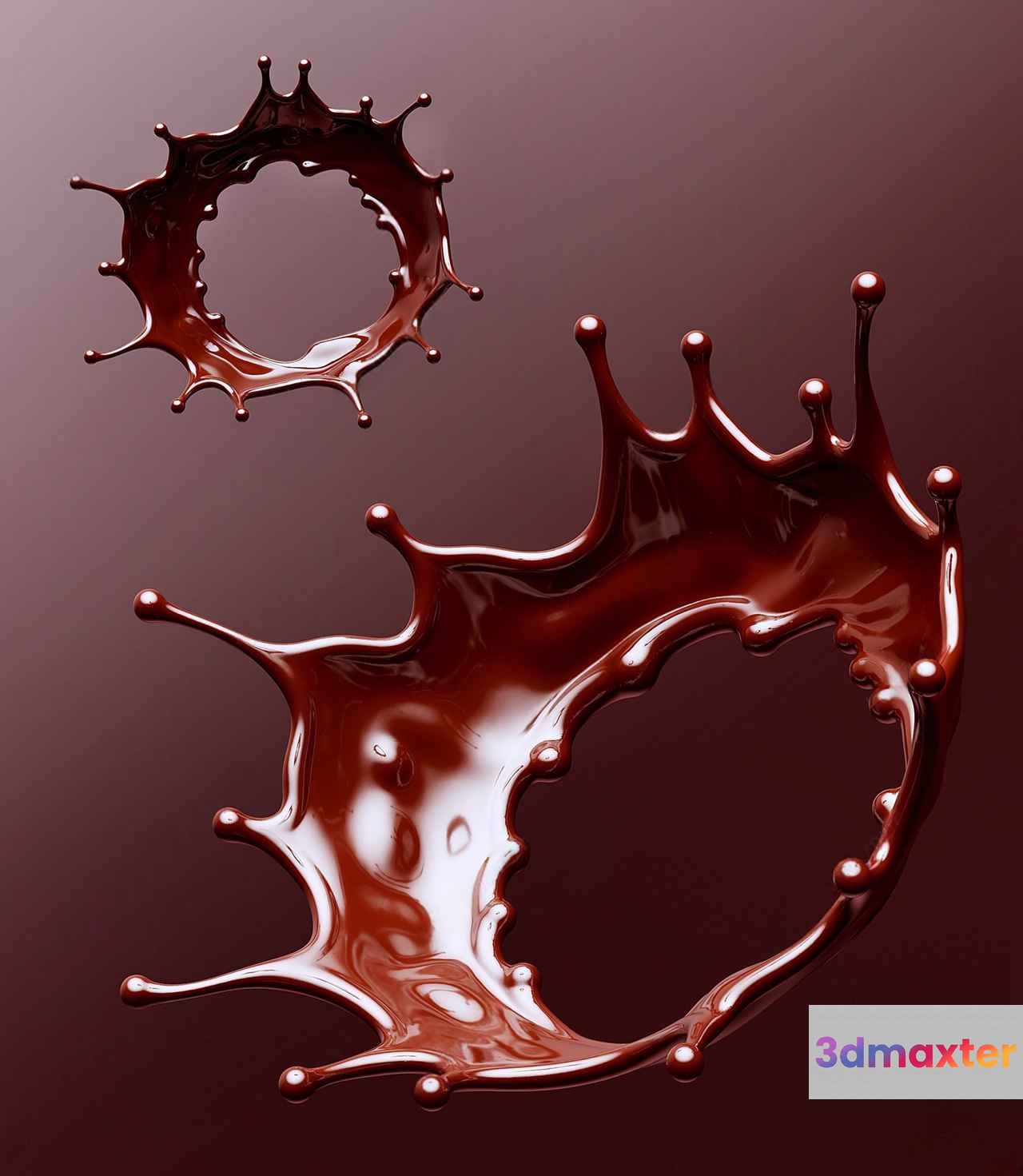 Brown Chocolate Splashes 3D Model - 1136 - CORONA Render
