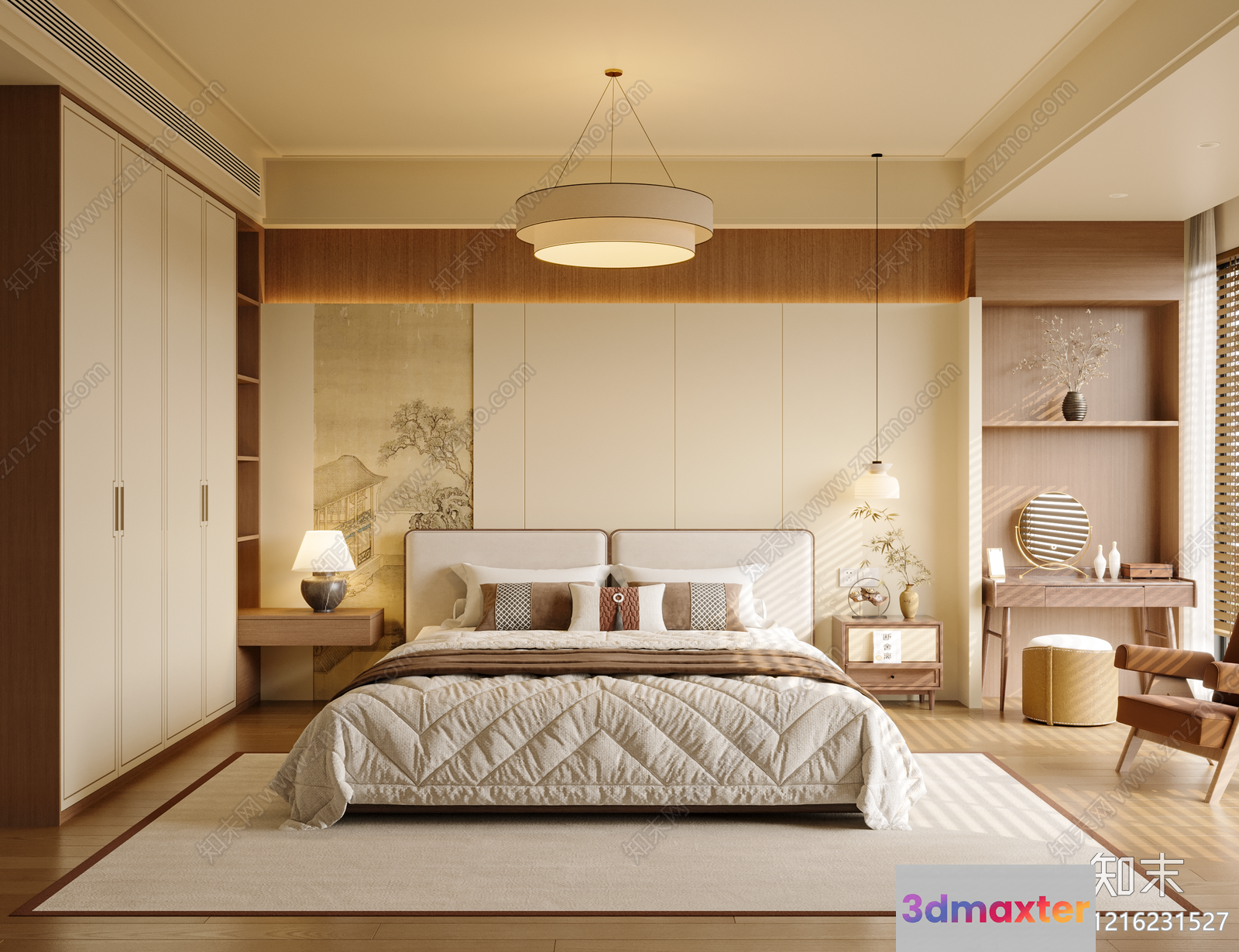 Modern Bedroom 3D Model - 18184 - VRAY Render
