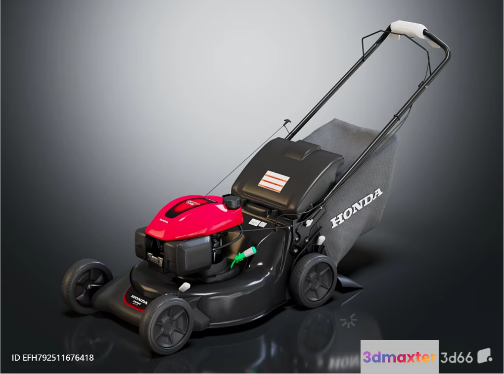 A Red And Black Lawn Mower 3D Model - 18582 - VRAY Render