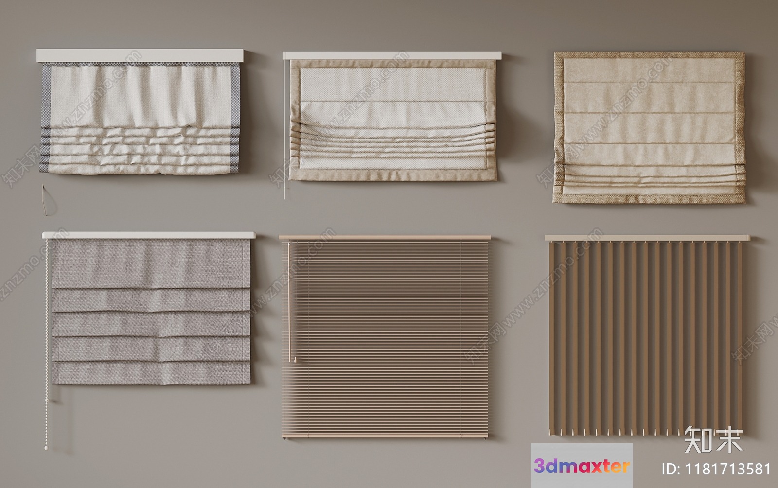 A Collection Of Window Treatments 3D Model - 907 - VRAY Render