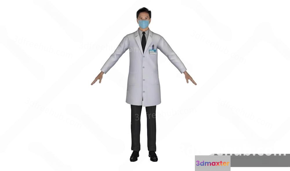 A Man In A Lab Coat 3D Model - 18595 - VRAY Render