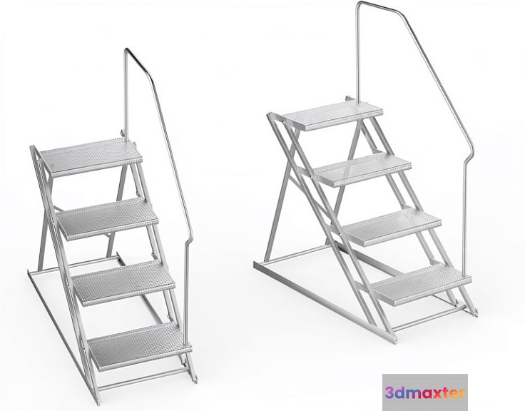 A Metal Folding Step Ladder 3D Model - 20918 - VRAY Render