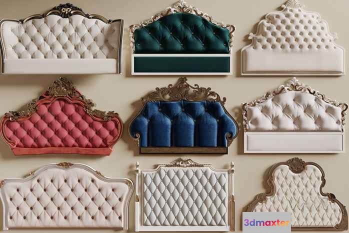 Bedroom Headboards. Various Styles 3D Model - 4507 - CORONA Render