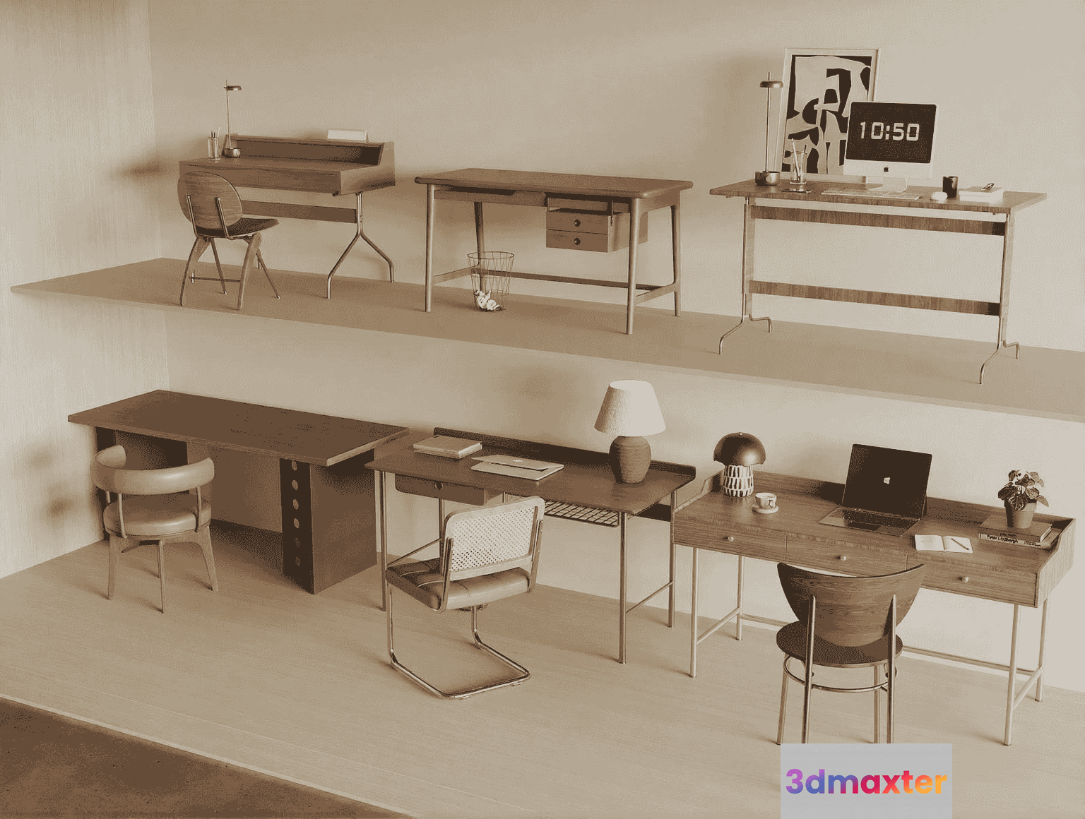 Modern Office Space 3D Model - 9975 - VRAY Render