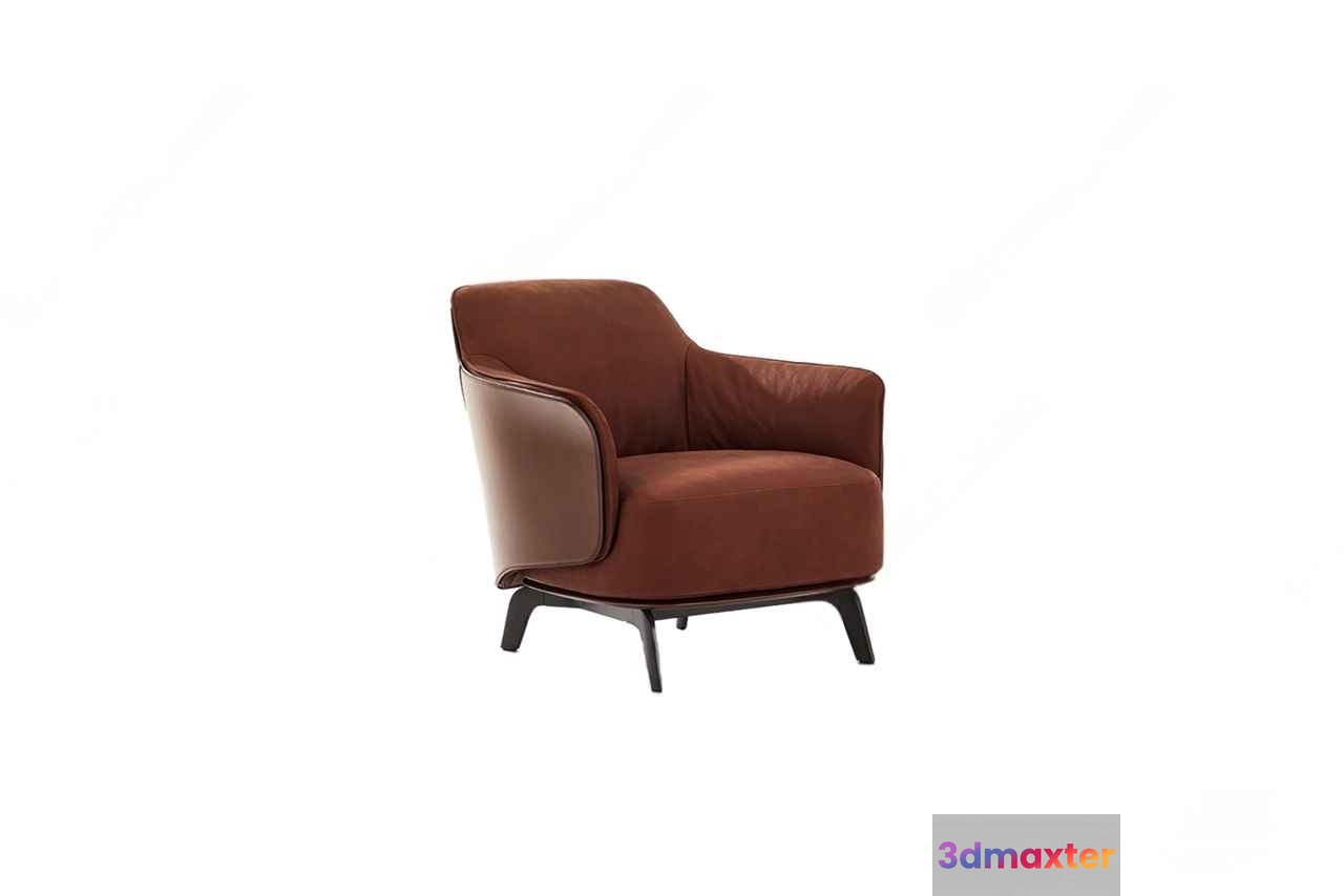 Modern Leather Armchair 3D Model - 6113 - VRAY Render