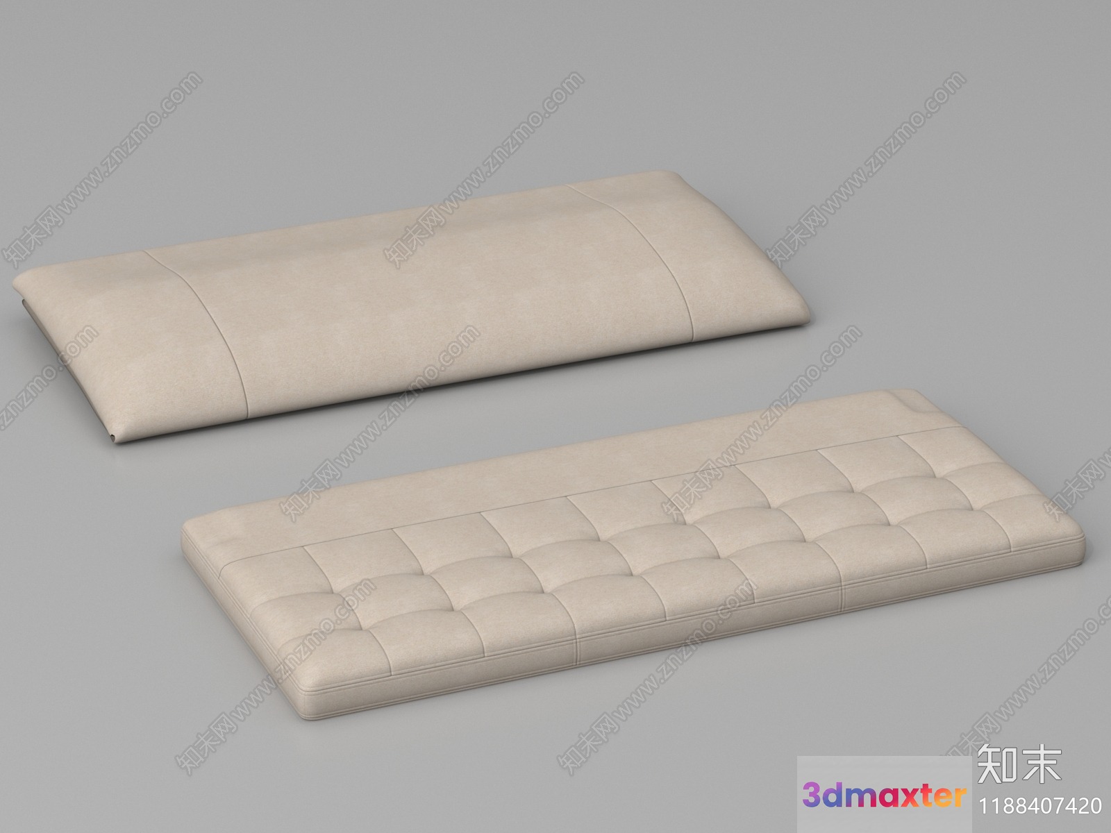 Modern Beige Headboards 3D Model - 17630 - VRAY Render