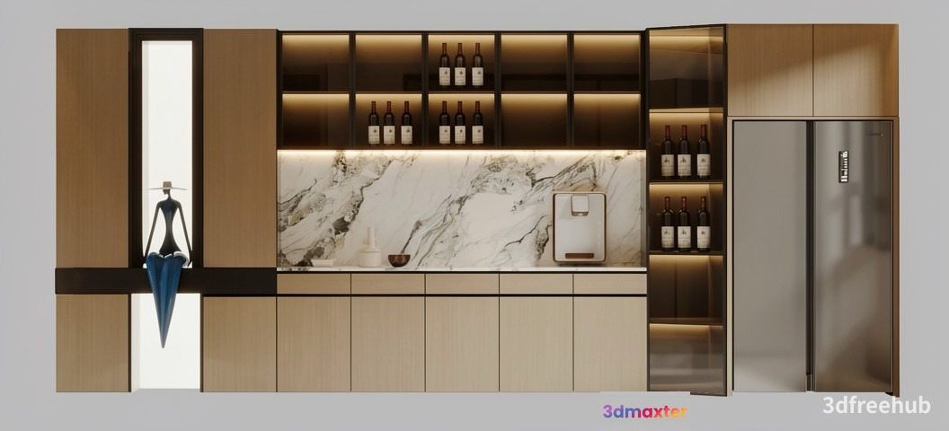 Modern Kitchen Design 3D Model - 21269 - VRAY Render