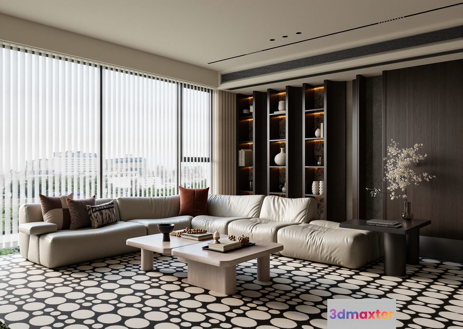 Modern Living Room 3D Model - 23466 - VRAY Render