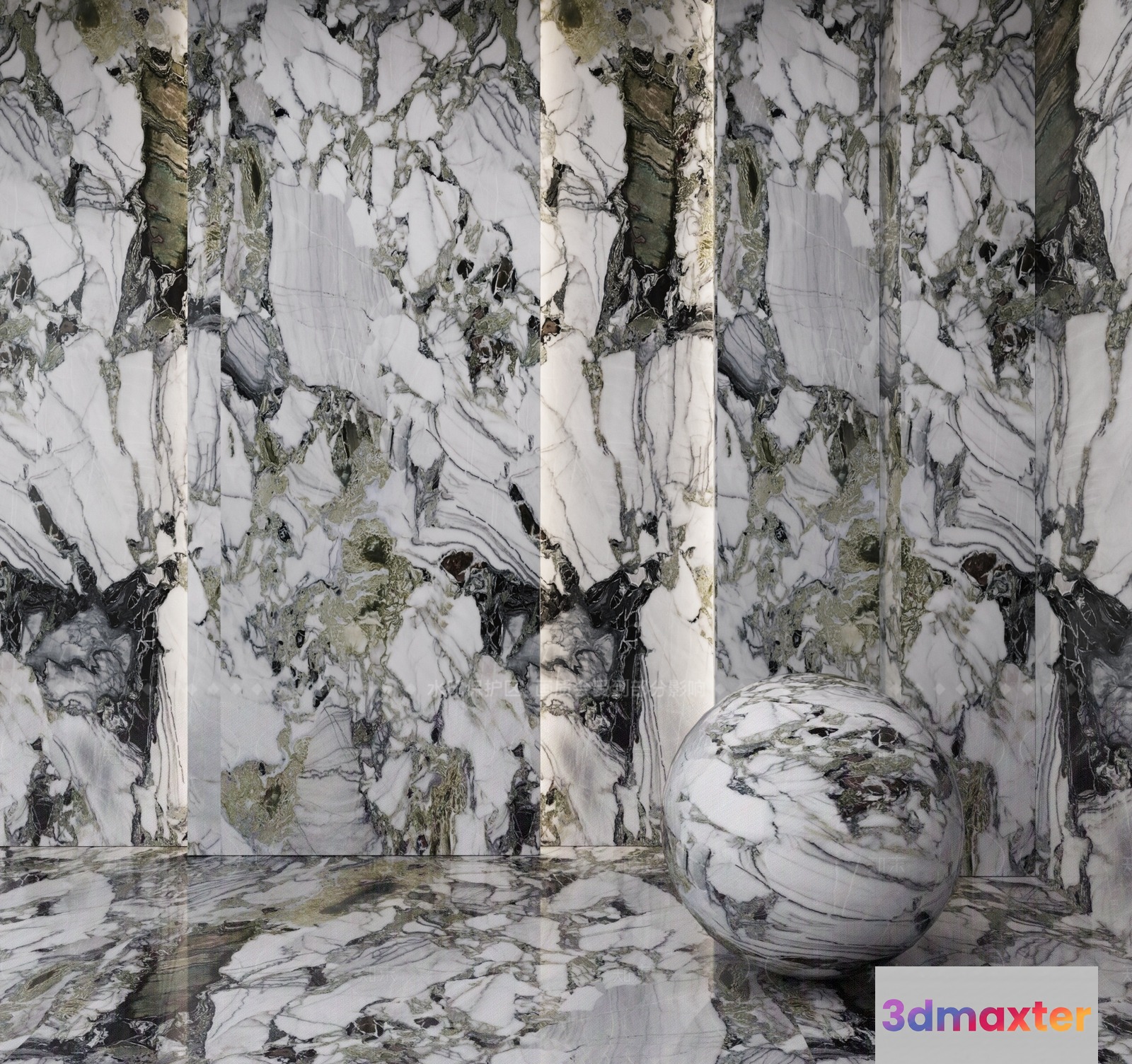 Marble Wall With Sphere 3D Model - 19460 - CORONA Render