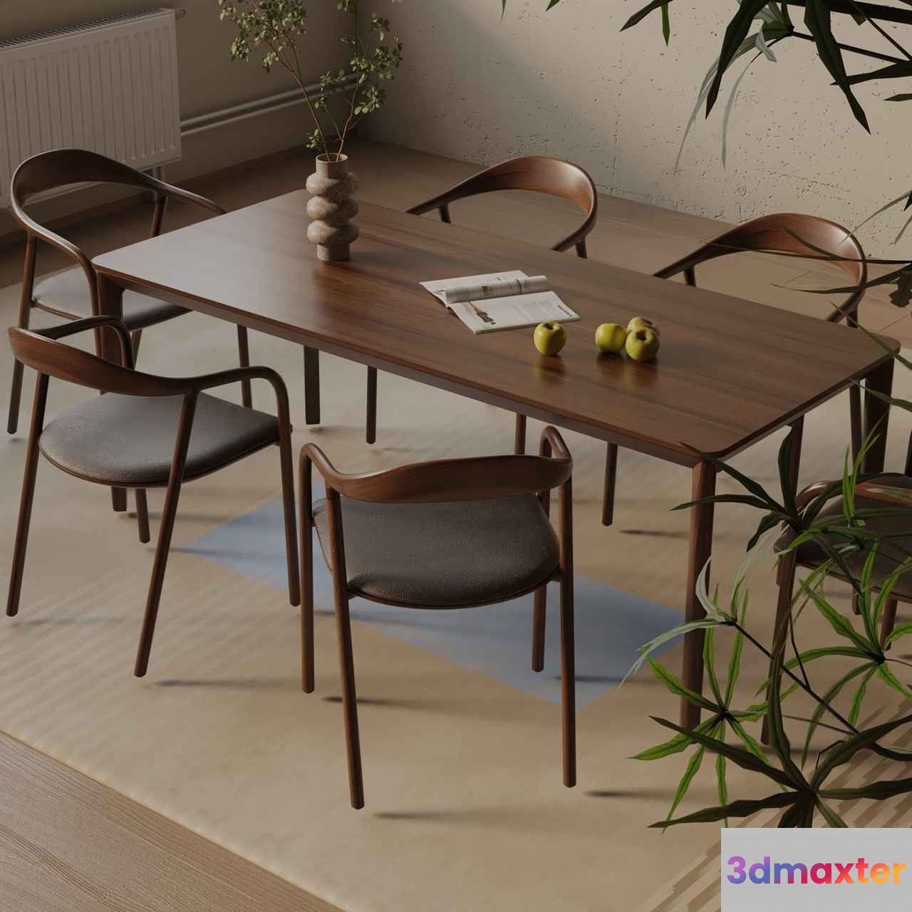 Modern Dining Table 3D Model - 1054 - VRAY Render