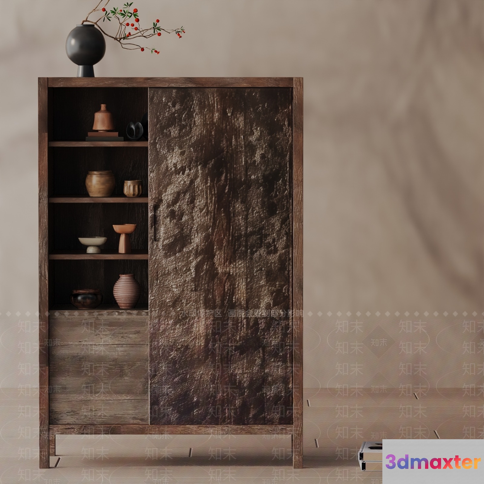 Modern Wood Cabinet 3D Model - 17166 - VRAY Render