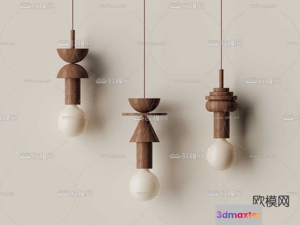 Modern Wooden Light Fixtures 3D Model - 9770 - VRAY Render