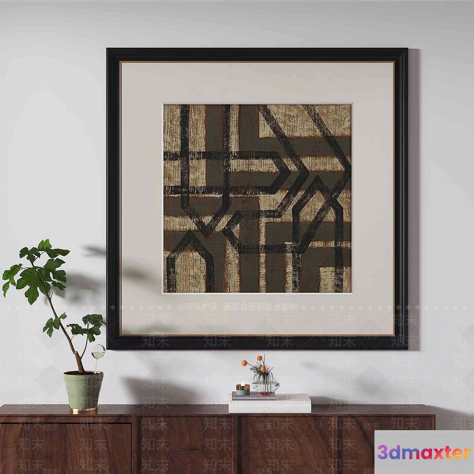 Modern Artwork 3D Model - 138 - VRAY Render