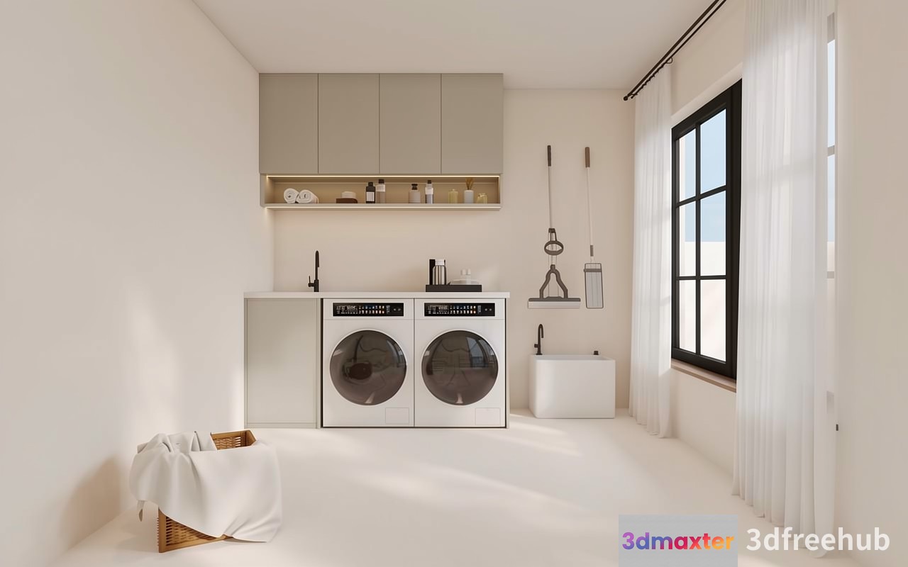 Modern Laundry Room 3D Model - 22570 - VRAY Render