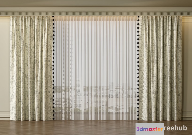 A Set Of Curtains 3D Model - 22417 - VRAY Render