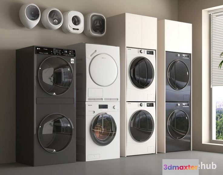 Washing Machines In A Room 3D Model - 20895 - VRAY Render