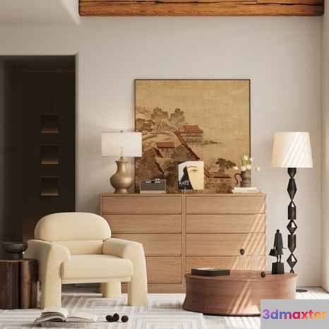 Modern Living Room 3D Model - 10214 - CORONA Render