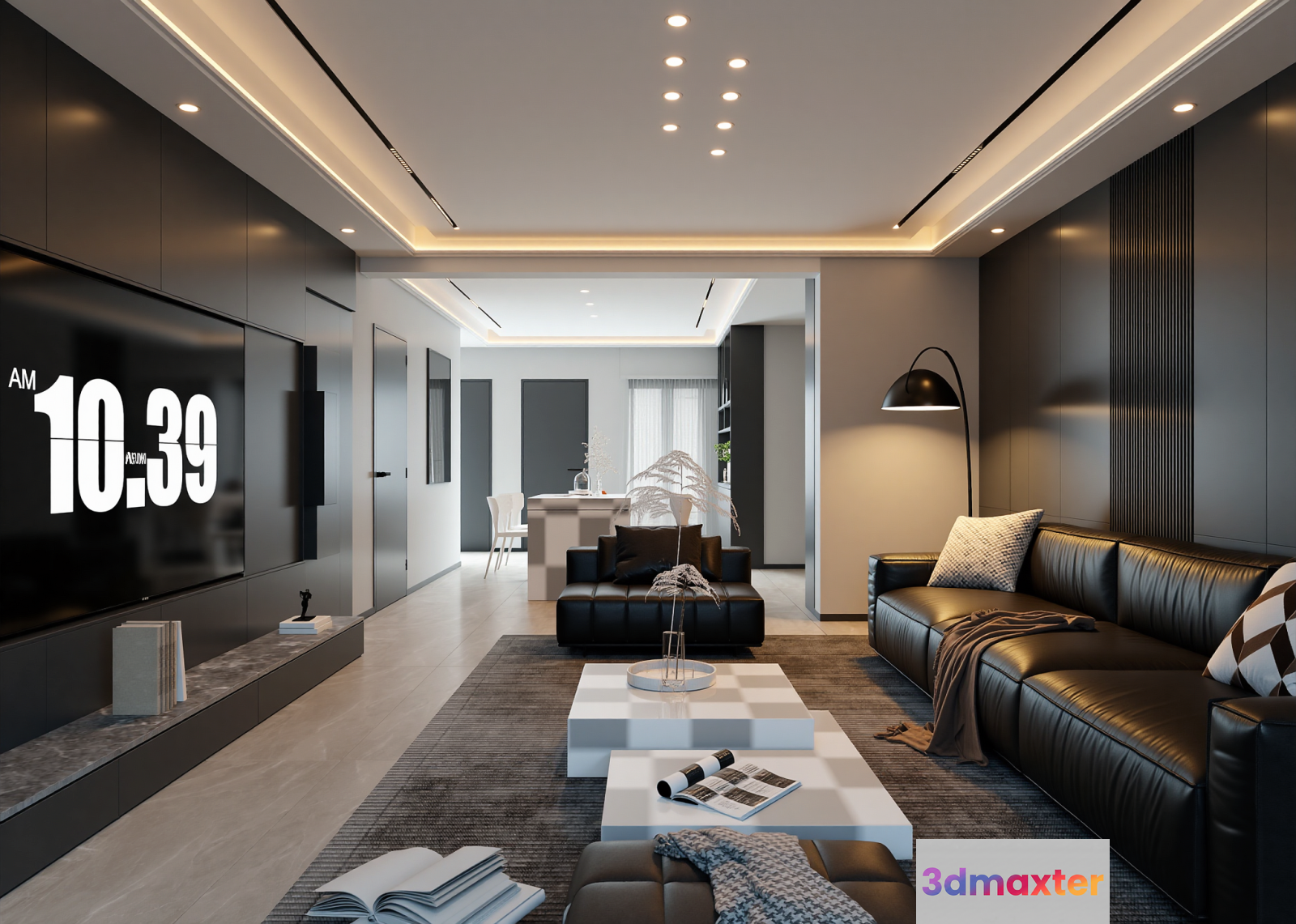 Modern Living Room 3D Model - 16085 - VRAY Render