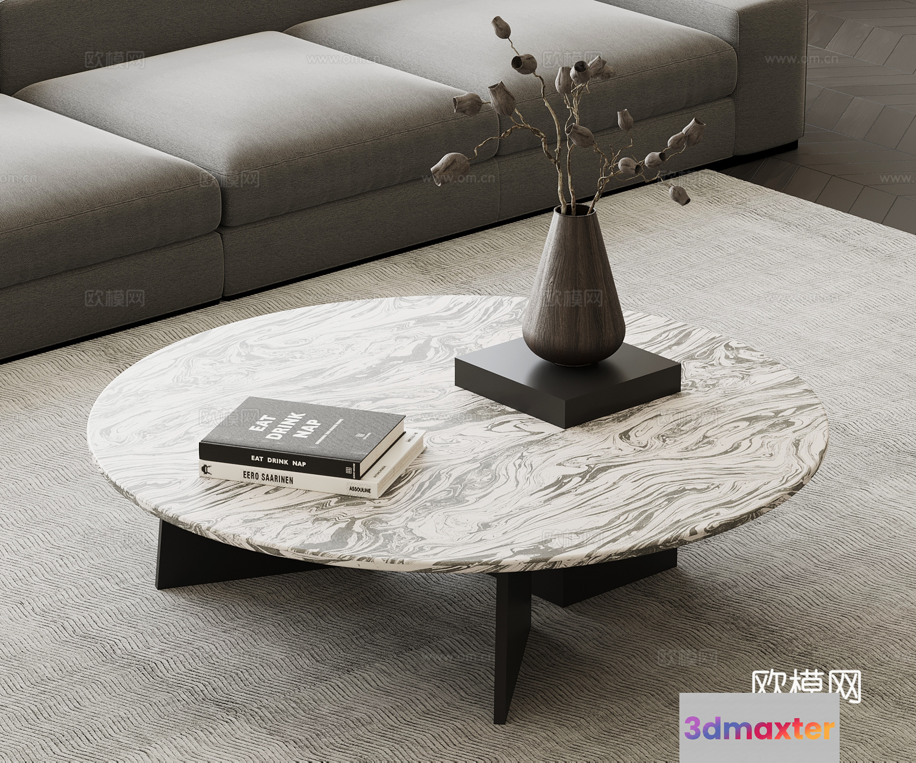 Modern Living Room 3D Model - 1912 - VRAY Render