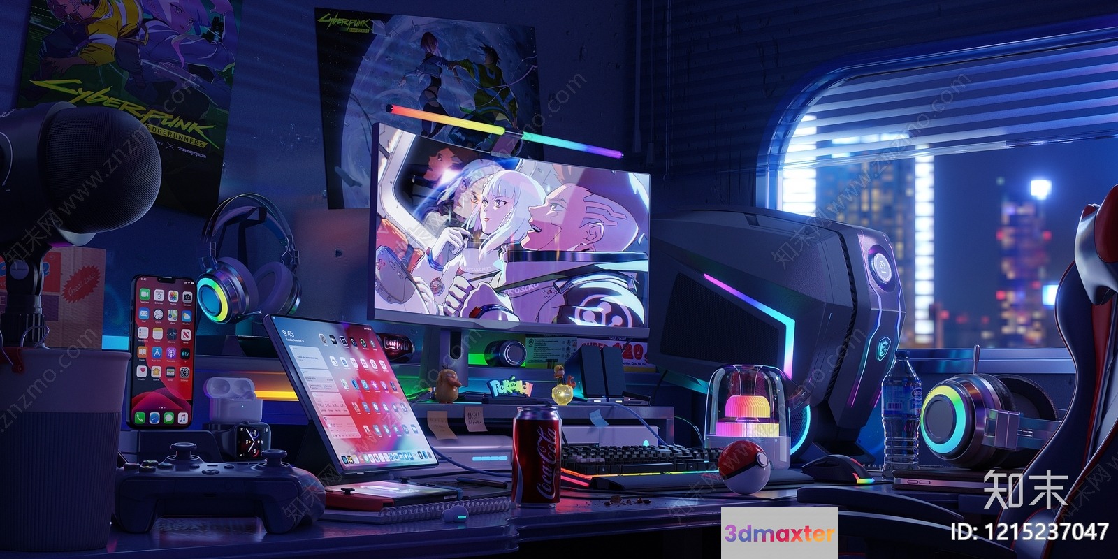 Modern Gaming Setup 3D Model - 11937 - VRAY Render