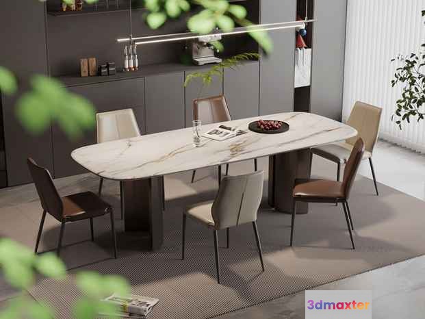 Modern Dining Room 3D Model - 23416 - VRAY Render