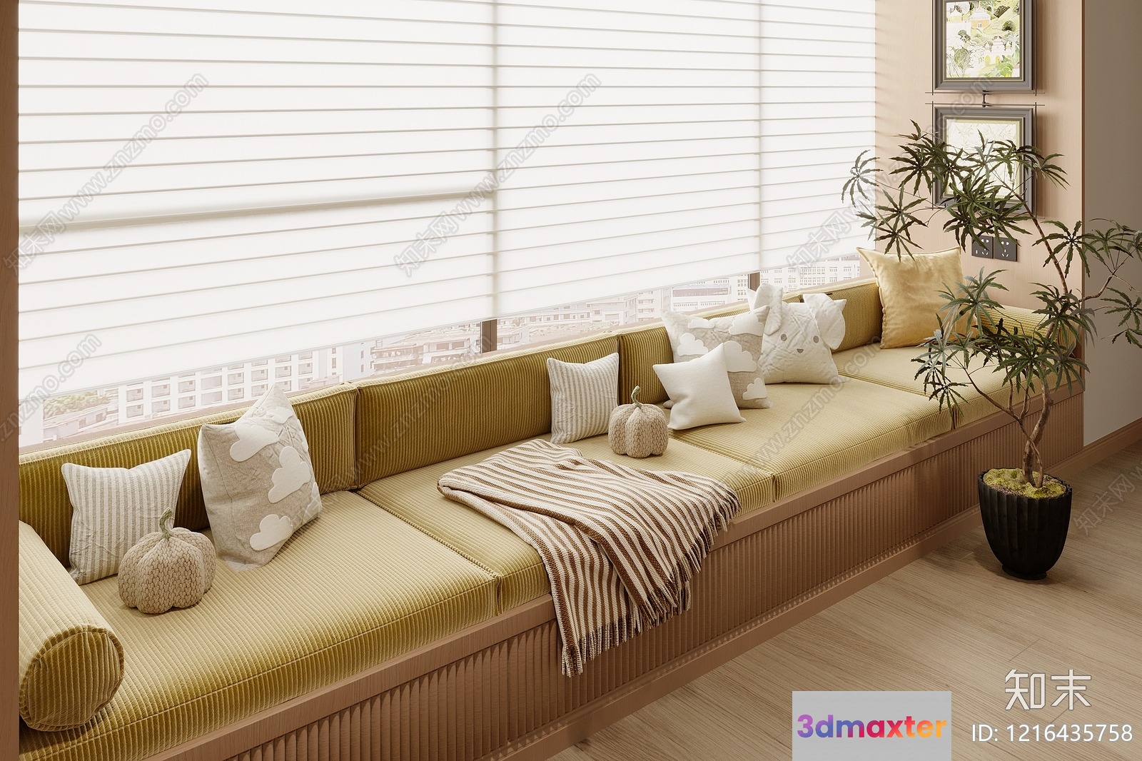 Cozy Window Seat 3D Model - 13783 - VRAY Render