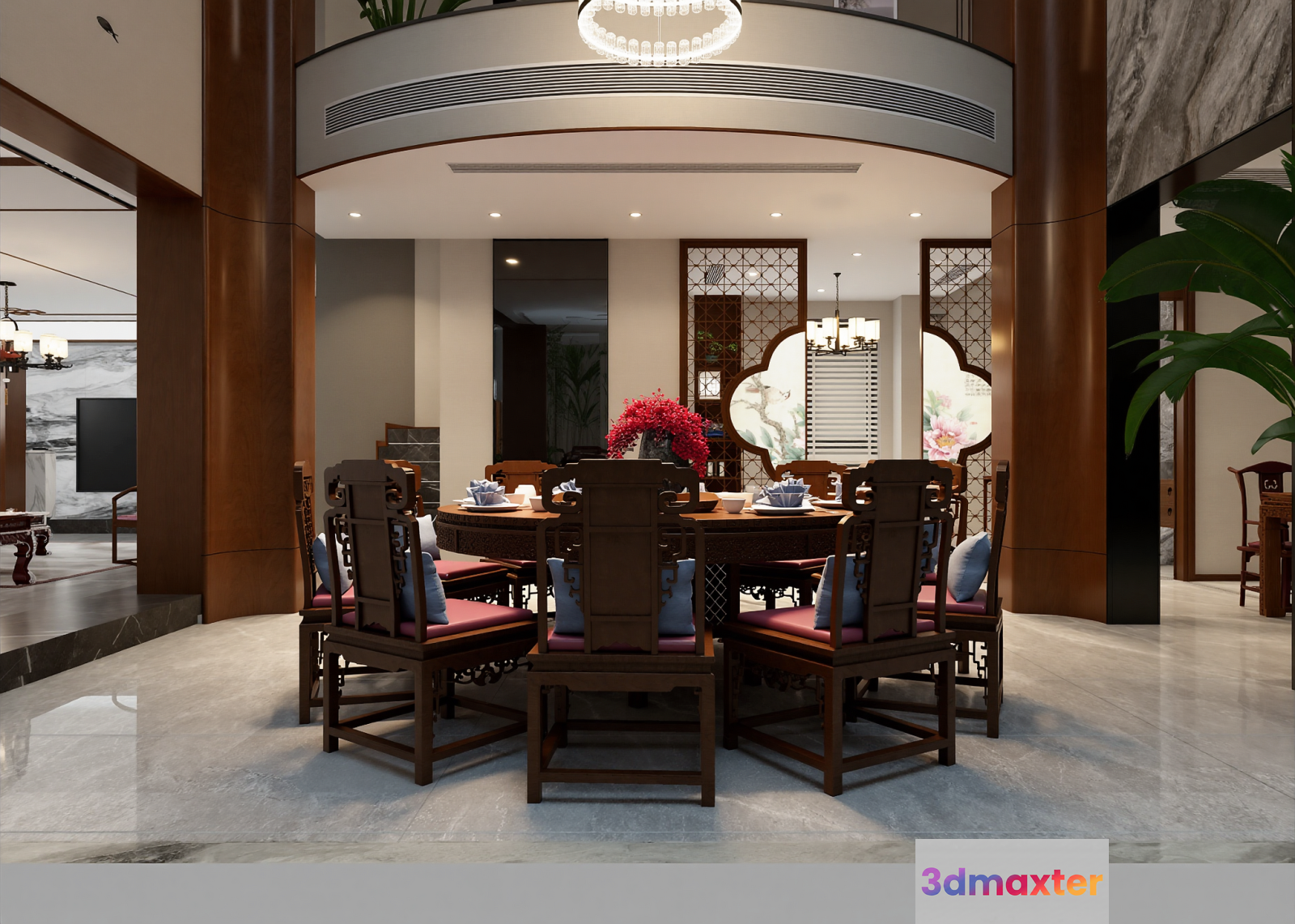 A Large Dining Table 3D Model - 23564 - VRAY Render