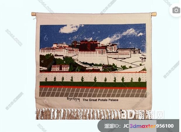 The Main Subject Is A Tapestry With A Picture Of The Potala 3D Model - 17101 - VRAY Render