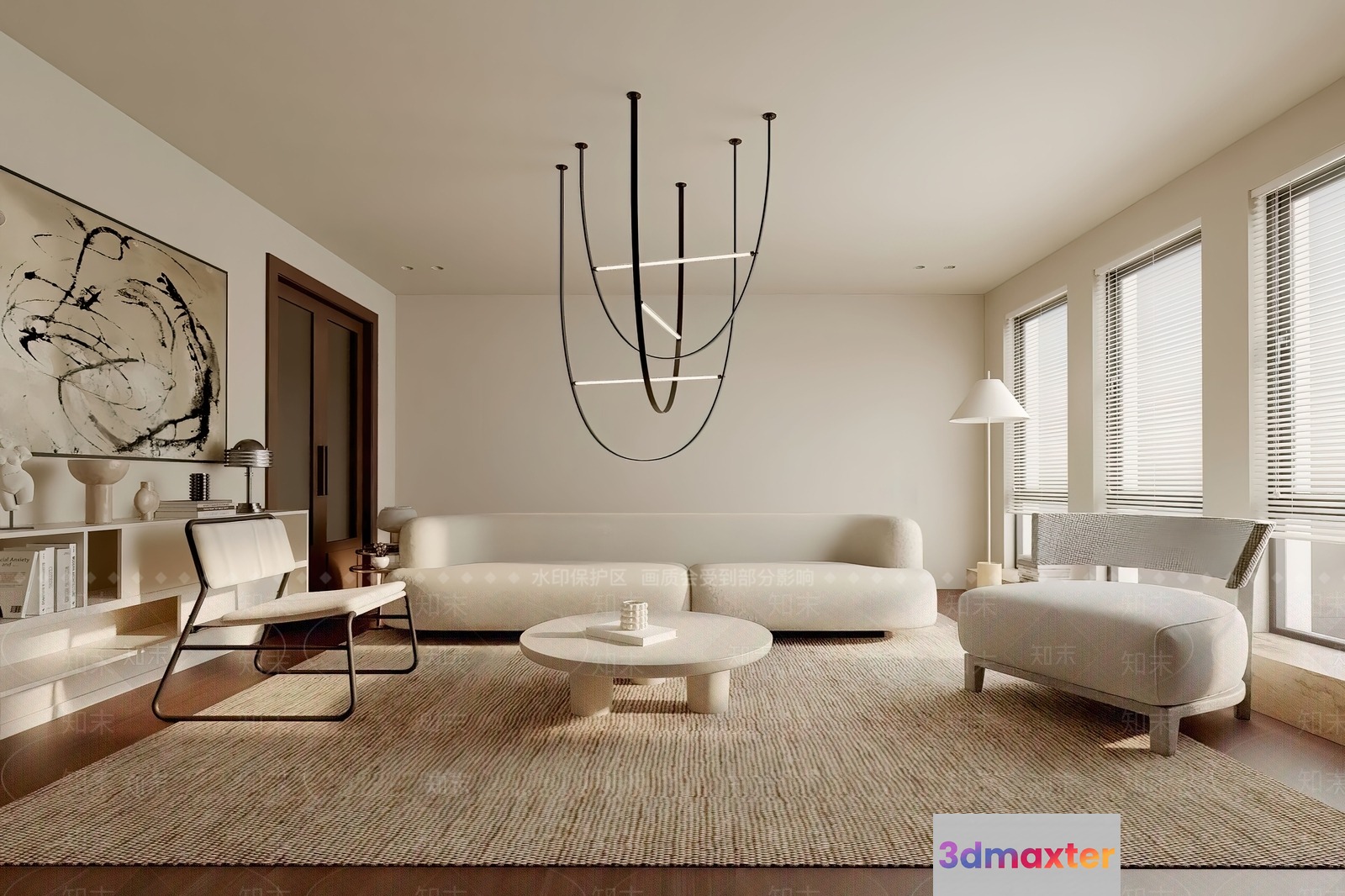 Modern Living Room 3D Model - 817 - VRAY Render