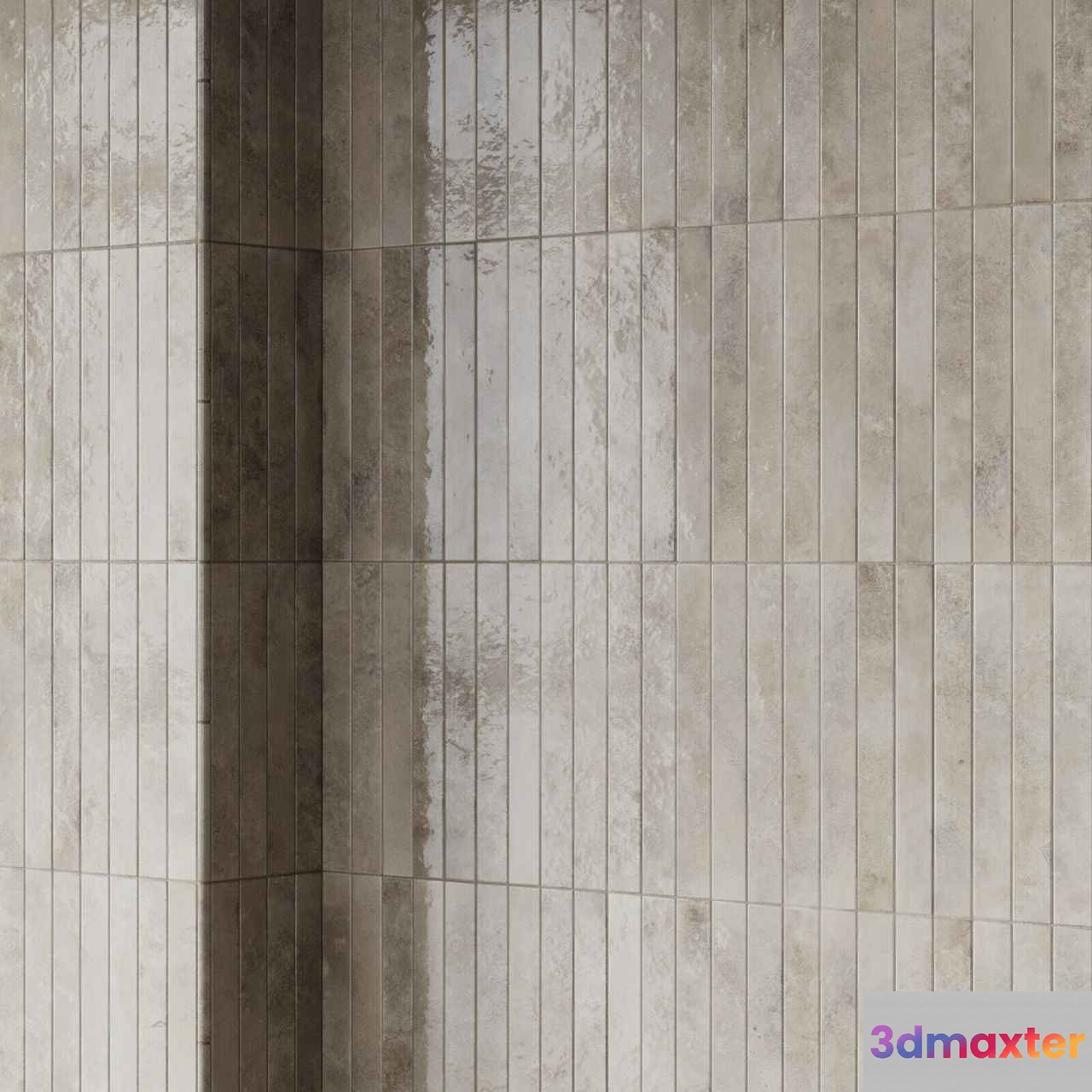 Vertical Beige Tile Wall 3D Model - 1142 - CORONA Render