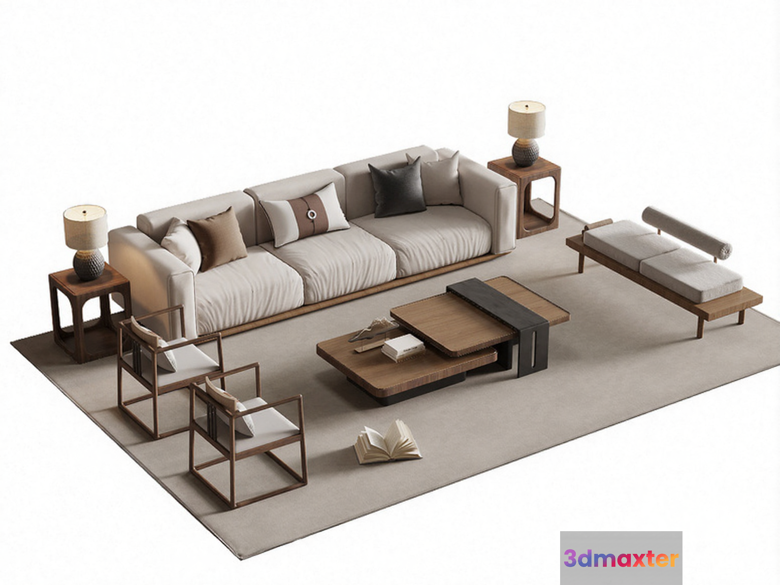 A Modern Living Room 3D Model - 19496 - VRAY Render