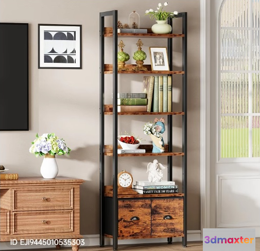 Modern Bookshelf 3D Model - 10709 - VRAY Render